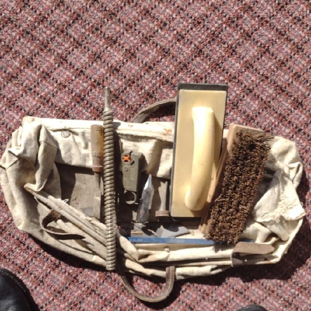 Vintage Mason Tool Set with Canvas Bag
